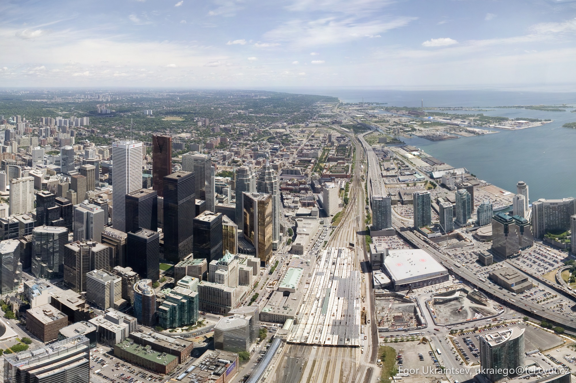 City from the top of a tall