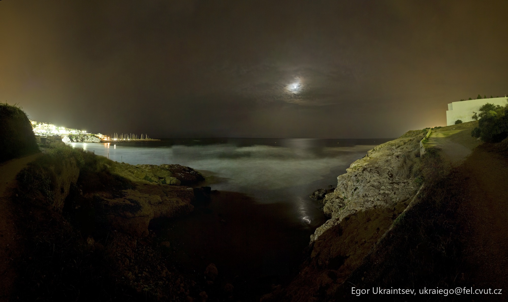 Foggy night over the ocean