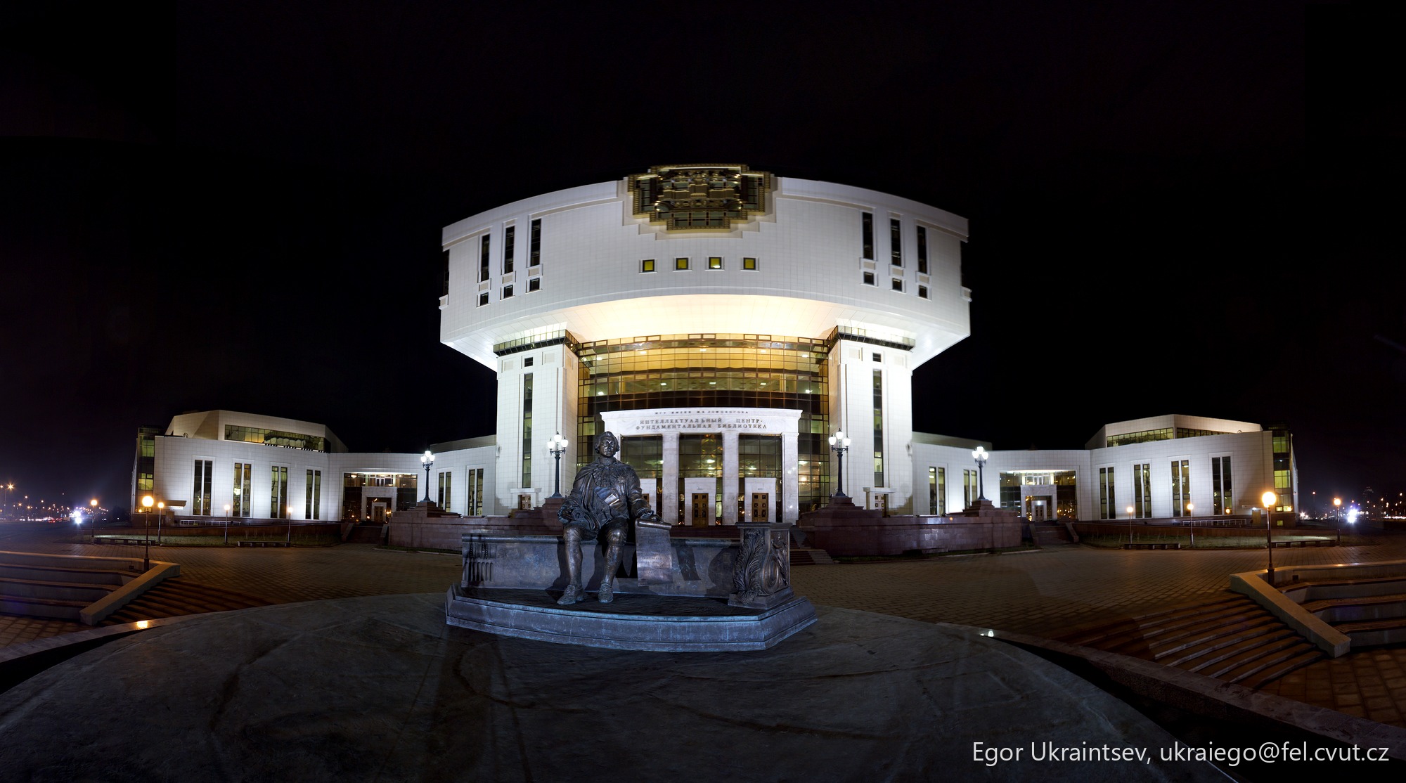 Statue in front of a building