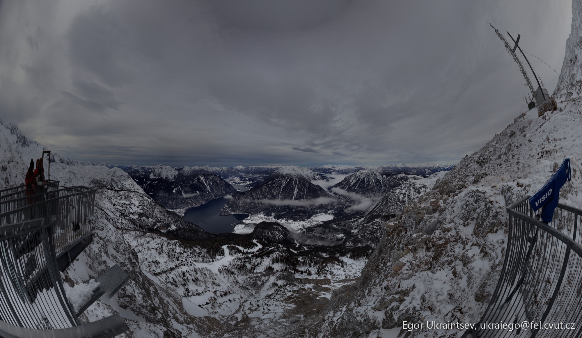 Snowboarder at the top of a mountain