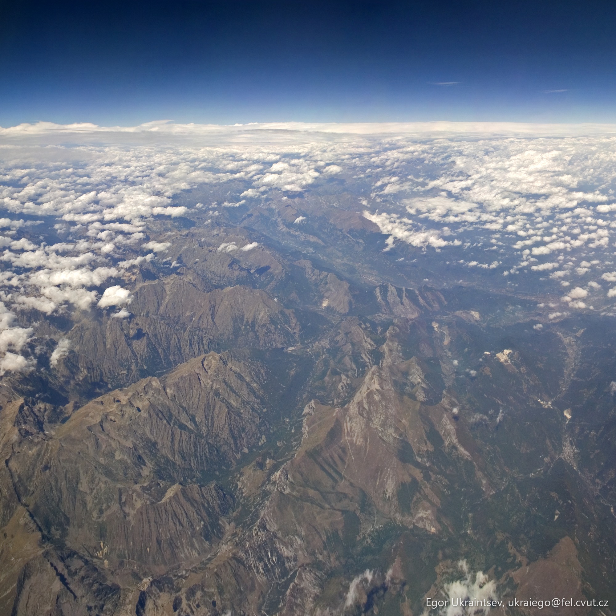 Mountains and clouds taken