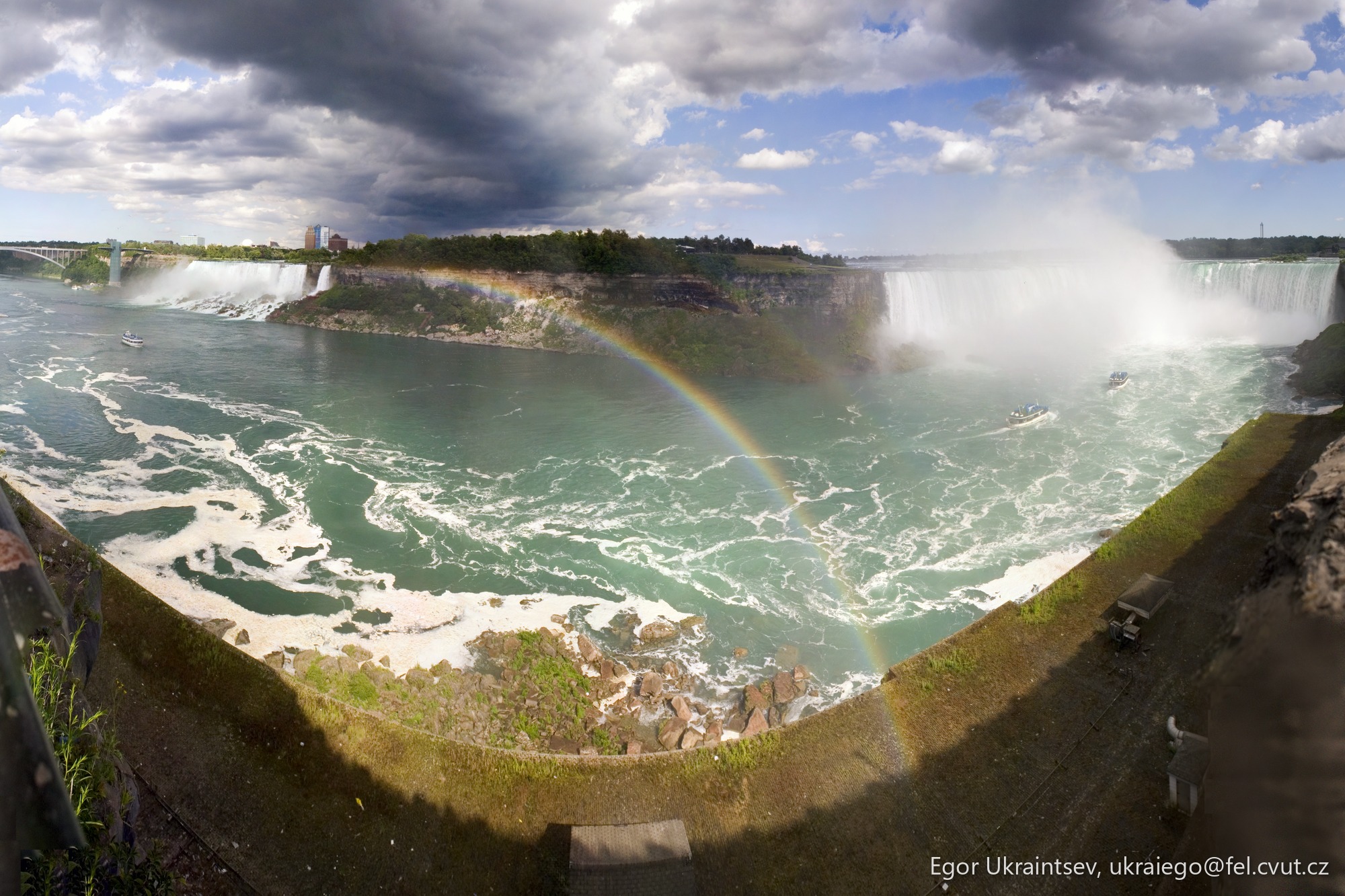 Rainbow over the niagara falls